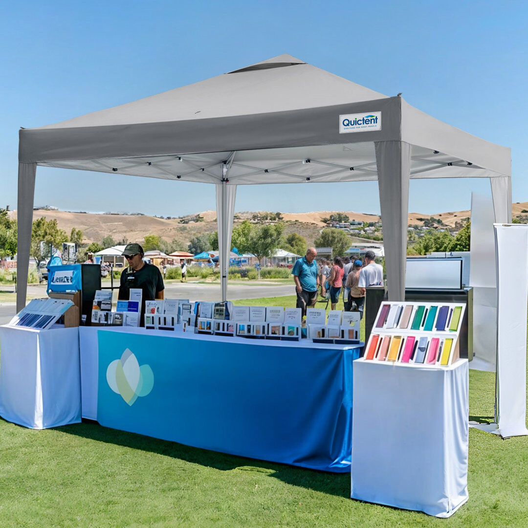 Quictent 3x3m (10x10ft) Portable Pop Up Canopy Gazebo with Carry Bag, Lightweight Shelter Tent Grey