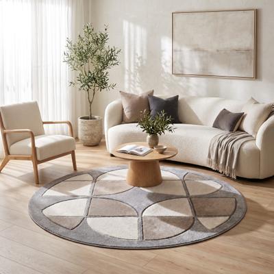 MDA Rugs Urben Veil Collection Abstract Grey/Beige Modern Area Rug