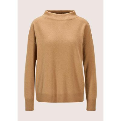 Longpullover MADELEINE "Kaschmirpullover Eleganter Strickpullover mit Stehkragen", Damen, Gr. 36/38, braun (caramel), Obermaterial: 100% Kaschmir WS., Modern, Pullover Longpullover, Reines Kaschmir