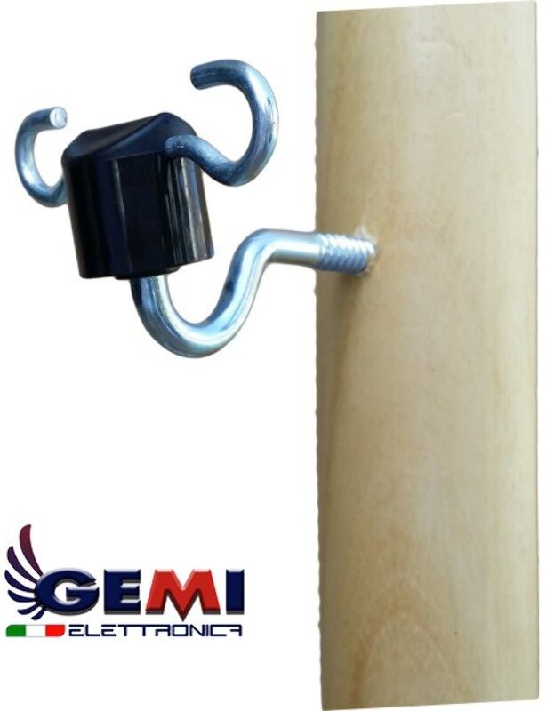 Gemi Elettronica Gate Anchor Insulator Double Hook For Wooden Posts, Gate Passage For Electric Fence / Electric Fencing Gemi