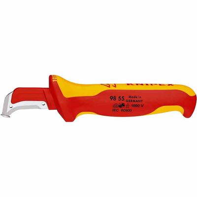 KNIPEX Kabelmesser, 50mm, Hakenform, Kunststoff, Schutzisoliert 1000V, VDE geprüft,