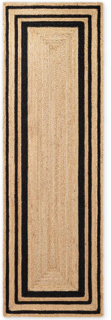 Hanse Home Jute Rug Jutta Robust & Durable, Natural Rug with Border for Living room, Bedroom, Dining room, Bedroom, Hallway Gold Runner 70 x 200 cm