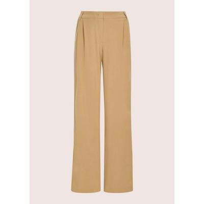 Palazzohose MADELEINE "Jerseyhose Baumwollhose mit Galonstreifen", Damen, Gr. 21, N + K Gr, blau (berber, marine), Obermaterial: 62% Lyocell CLY. 34% Baumwolle CO. 4% Elasthan EL., Hosen Palazzohose