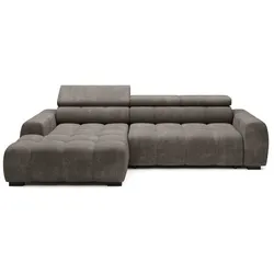 Ecksofa Bull Stoff Grau Stone