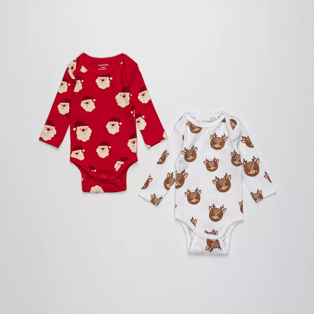 Manor Baby - Body, 2er-Pack, Duo Body X-mas, 68, Multicolor