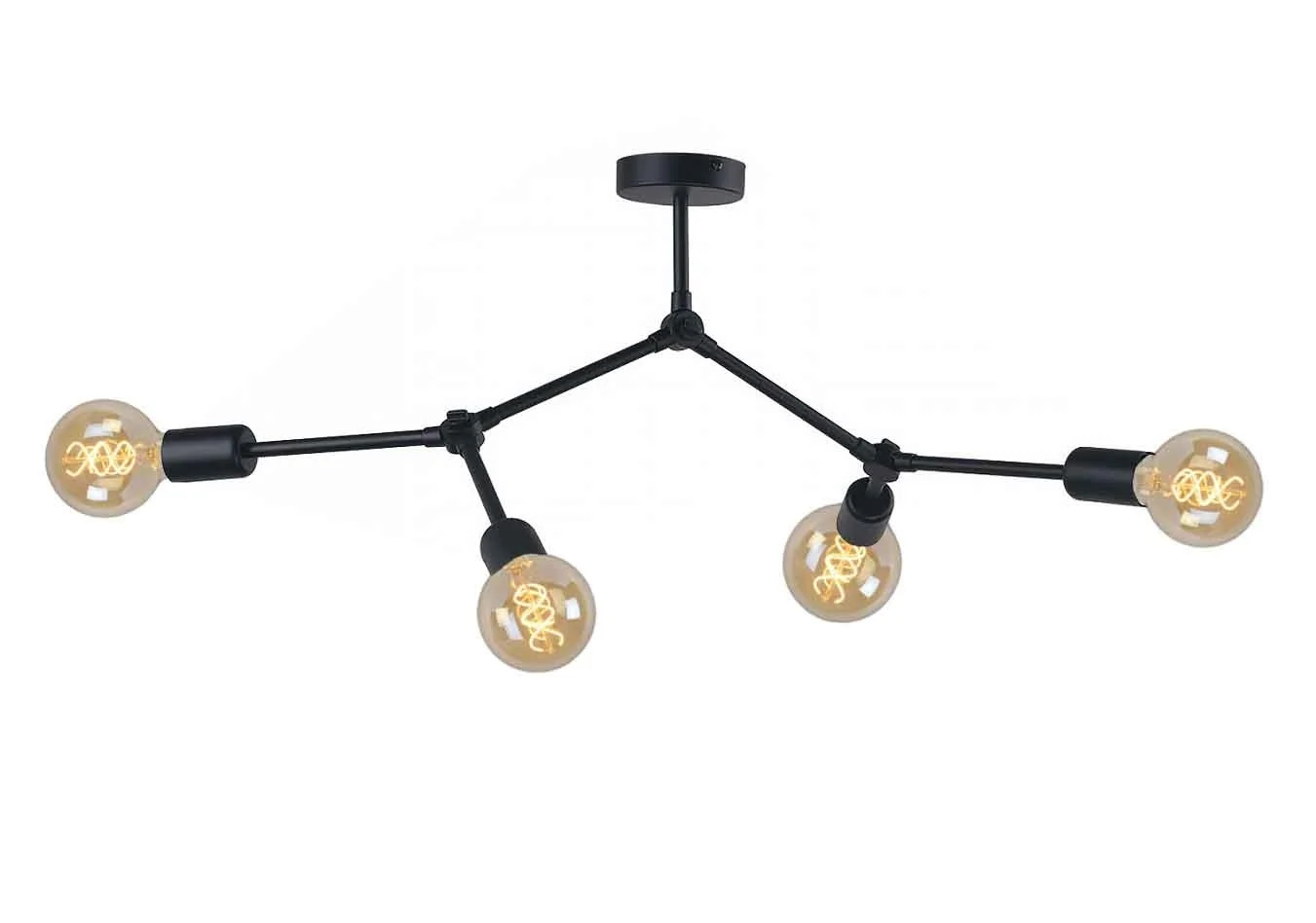 Nowodvorski Plafondlamp Twig zwart met glazen elementen