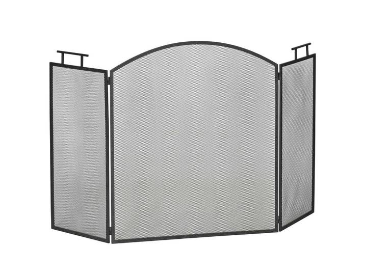 Homcom Kaminschutzgitter Funkenschutzgitter mit Netz zusammengefaltet Metall Schwarz, 2x76.5x128 cm, Elektrogeräte, Heizgeräte, Elektrokamine