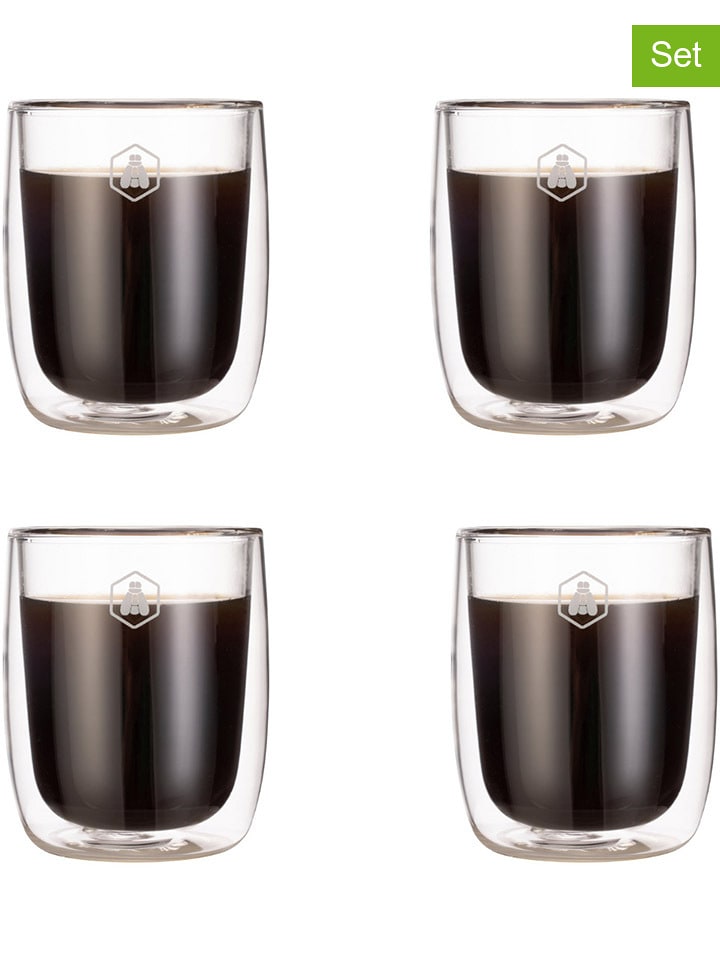 Laguiole 4er-Set: Kaffeebecher in Transparent - 100 ml - onesize