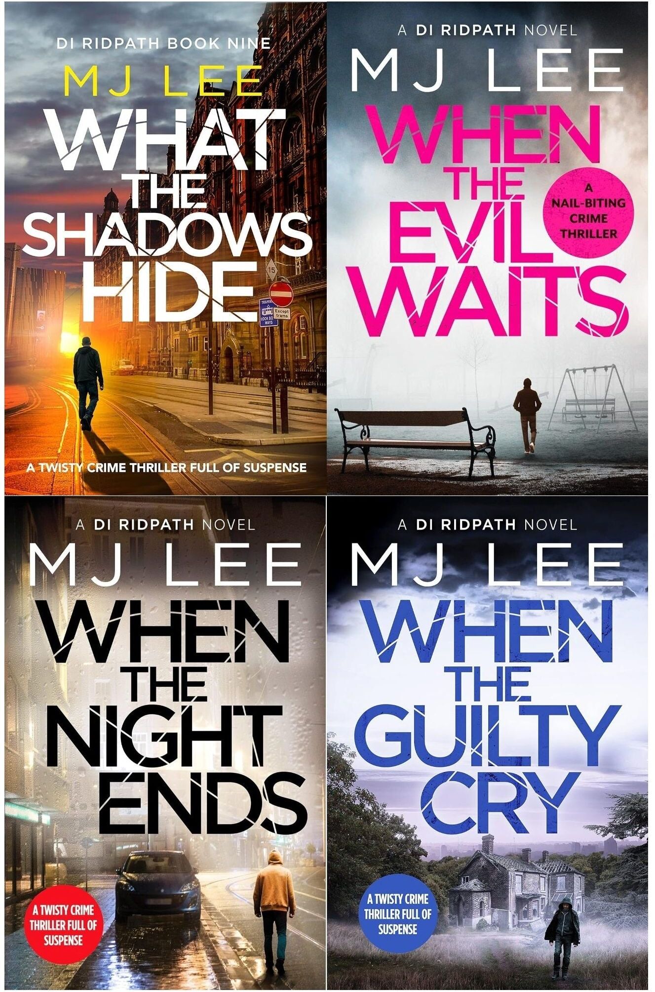Canelo Ltd. M J Lee DI Ridpath Collection 4 Books Set (When the Evil Waits, When the Guilty Cry, When the Night Ends, What the Shadows Hide)