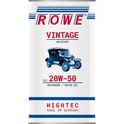 ROWE HIGHTEC VINTAGE SAE 20W-50 UNLEGIERT Motorenöl für Oldtimer 5 Liter