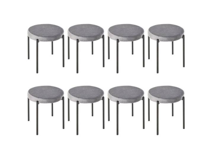 Homcom Esszimmerhocker 8Er-Set aus Polyester Stahl Dunkelgrau, 41.5x46x41.5 cm, Esszimmer, Stühle
