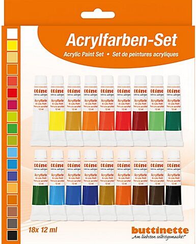 buttinette Acrylfarben, 18x 12 ml