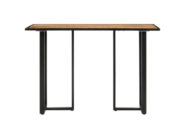 KDACVBMG Esstisch, 110 x 55 x 75,5 cm, Mangoholz, massiv Industriestil, pulverbeschichteter Eisenrahmen, schwarze Beine, robuste Oberseite, Familienessen