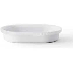 Georg Jensen Bernadotte Auflaufform oval glänzend, Auflaufform, Weiss