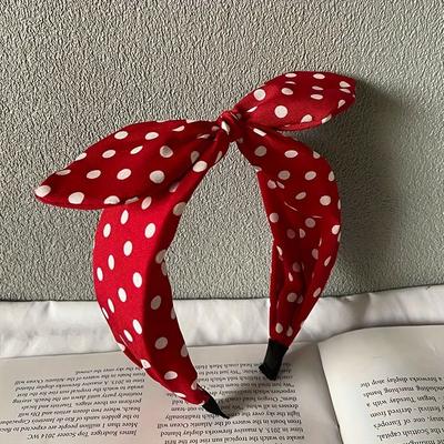 Uplifted Finds Rabbit Ear Polka Dot Headband red