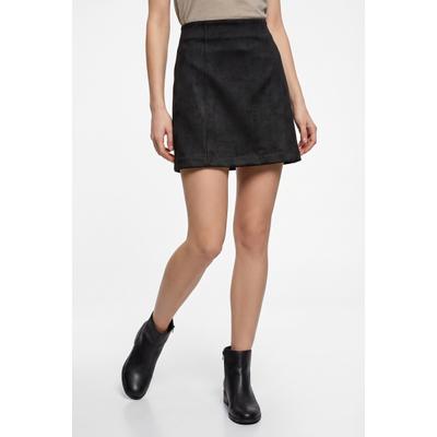 Minirock VERO MODA "VMDONNAHAZEL HW ABOVE KNEE SKIRT NOOS", Damen, Gr. XS, schwarz, Web, Obermaterial: 90% Polyester, 10% Elasthan, unifarben, knielang, Röcke Minirock, Materialmix