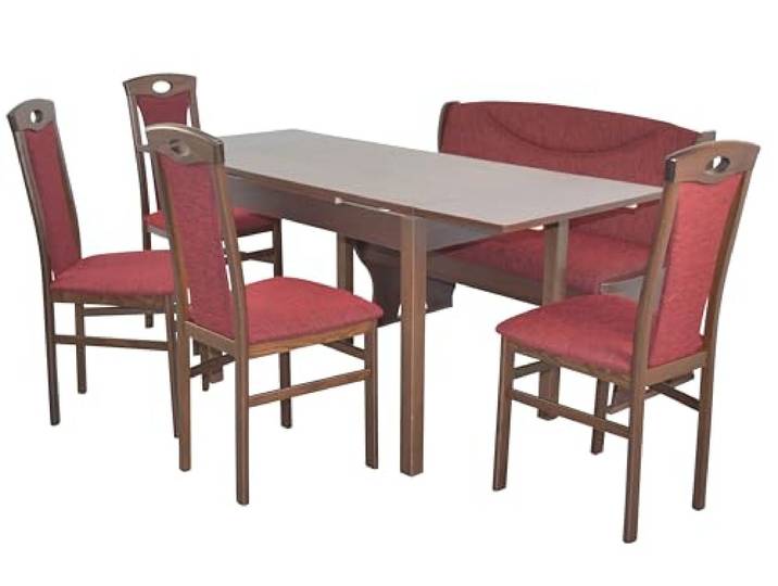 moebel direkt online Sitzgruppe 6-teilig Madrid Nussbaum/Bordeaux
