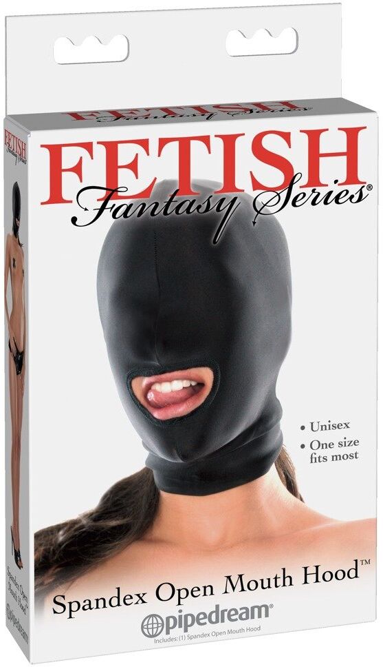 Fetish Fantasy Cagoule en Spandex avec Ouverture pour la Bouche