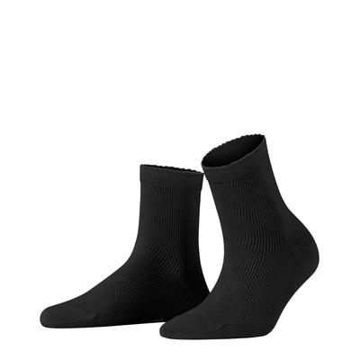 Kurzsocken BURLINGTON "Chelsea", Damen, Gr. 36-41, schwarz, Baumwollmischung, mehrfarbig, Socken, Einheitsgröße 36-41, elegante Ajour-Musterung
