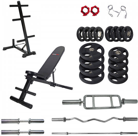 BodyMax Olympic Barbell Starter Set - 75kg Rubber