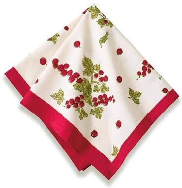 Gooseberry Red/ Green 19x19-inch Cotton Napkins (Set of 6)