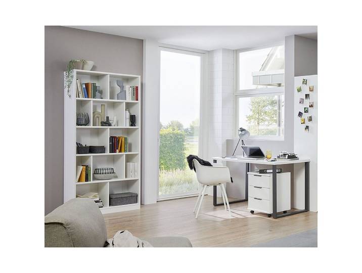 Lomadox Jugendzimmer-Set NOLI-43, (Sparset, 3-tlg., Regal Schreibtisch Rollcontainer), weiß 3 Schubladen offene Fächer modern