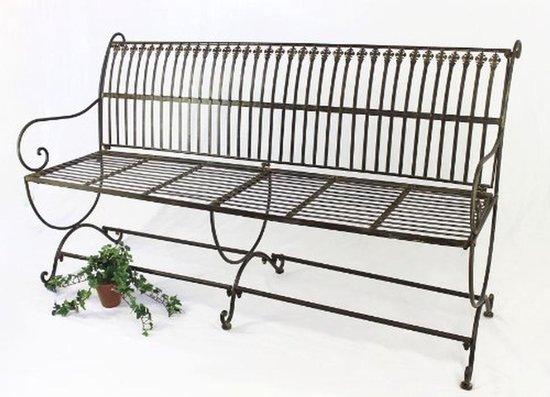 Famanu Gartenbank aus Metall mit 3 Sitzplätzen - Braun, 153 cm