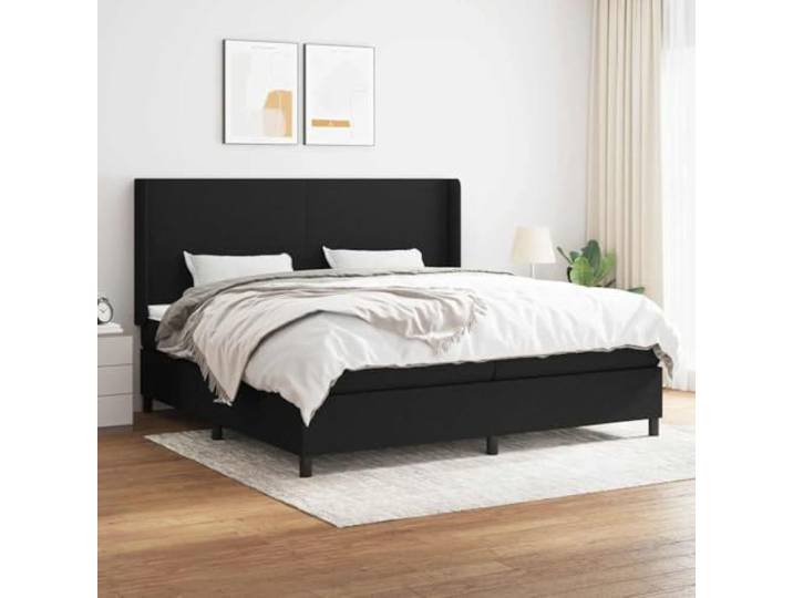 RJPLMFV Lattenrost Matratze, Taschenfedern, Schwarz, 200 x 200 cm Verstellbares Kopfteil, mittelharte Unterstützung, atmungsaktiver Stoff, weicher Matratzenschoner, inklusive Montageanleitung