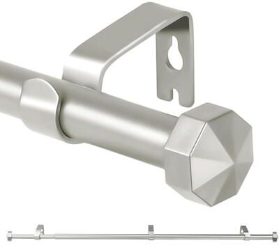 Urbanest "5/8"" DiameterSingle Telescopic Curtain Rod Set with Octagonal Finials"