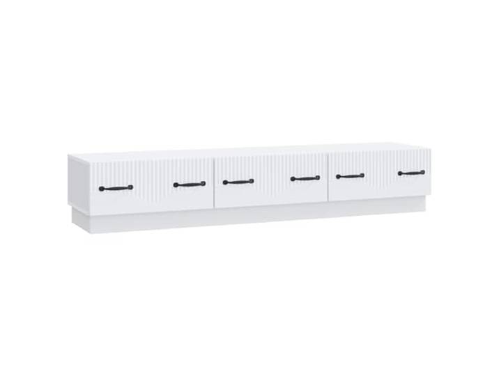 PUGYNBK TV-Schrank mit Schublade, 147 x 34,5 x 27 cm Technisches Holz, offene Regale, Kabeldurchführung, Medien-Organizer, Wohnzimmer und Büro