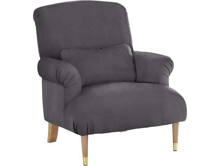 XXL-Sessel, Baumwollmix, Anthrazit, 86×95×95 cm, Mit Zierkissen, Klassisch, Home Affaire