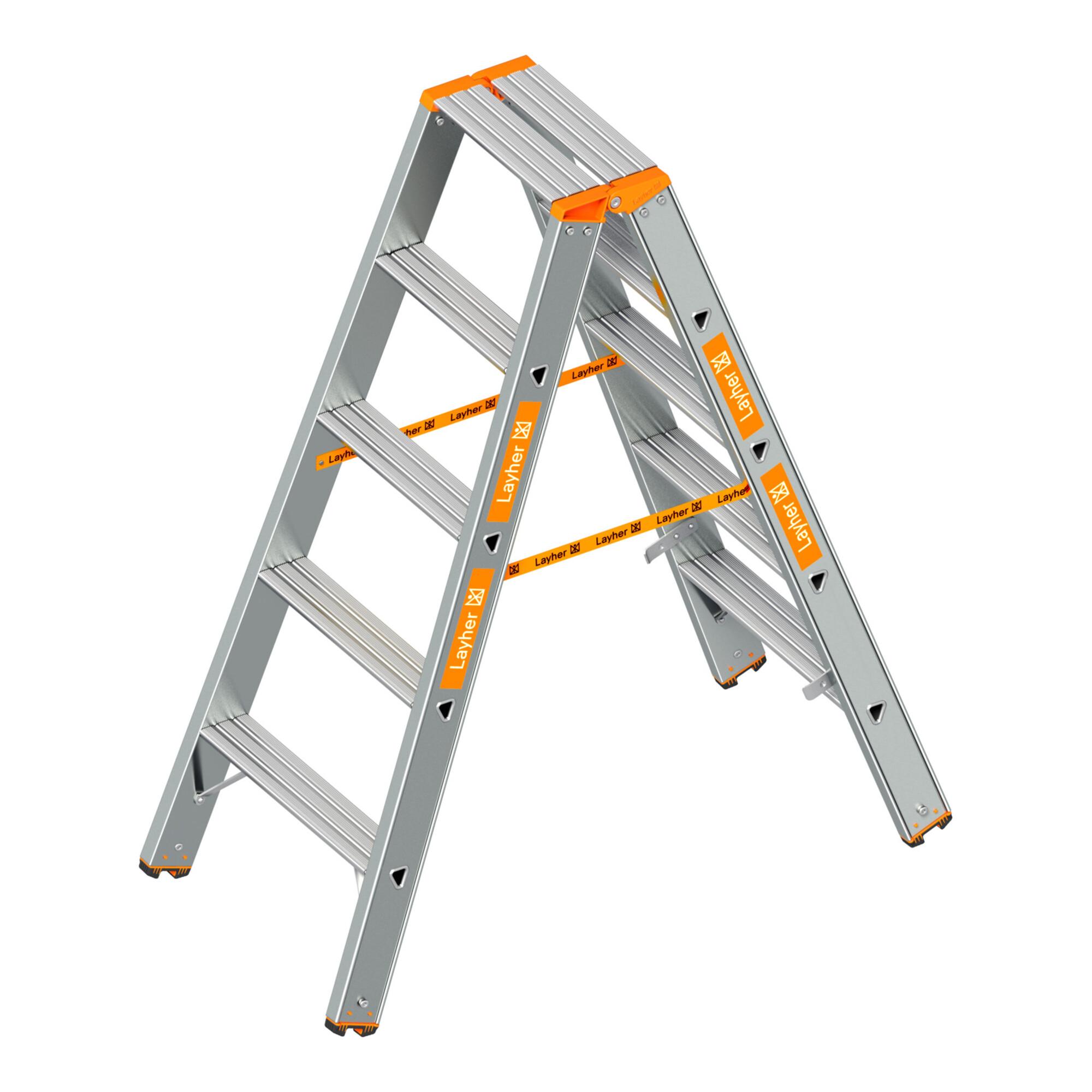 Layher Stufenstehleiter TOPIC 1048 2x4 Stufen eloxiert (1048004)