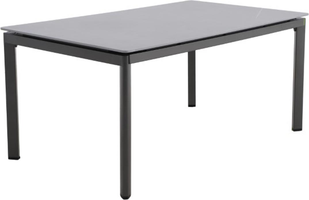 MWH Alutapo Fairstone Gartentisch Aluminium/Sinterstein 160x95 cm Iron Grey/Armani Grey