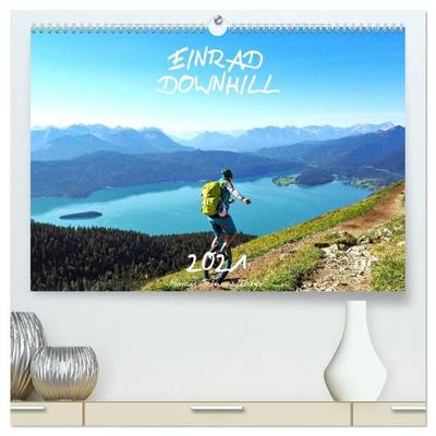 Einrad Downhill (hochwertiger Premium Wandkalender 2027 DIN A2 quer), Kunstdruck in Hochglanz