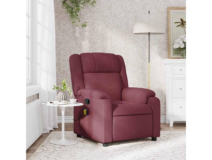 vidaXL Massagesessel, Massagesessel Weinrot Stoff