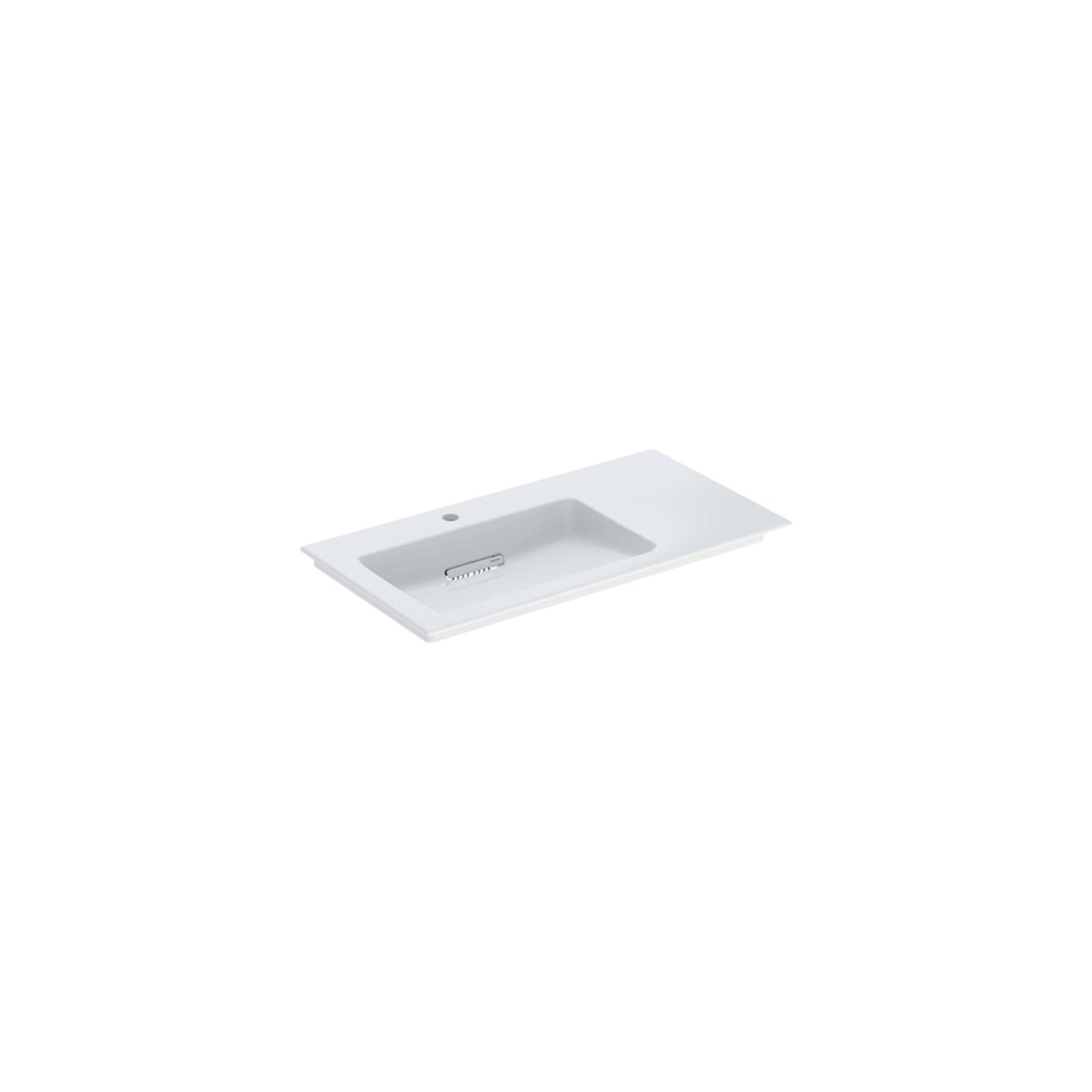 Geberit Möbelwaschtisch One 90x47,5cm, o Ü, w K-Tec/Bl w, Hahnl. li (505007001)