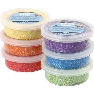 Creativ Company Foam Clay® , Metallic, Kräftige Farben, 6x14 g