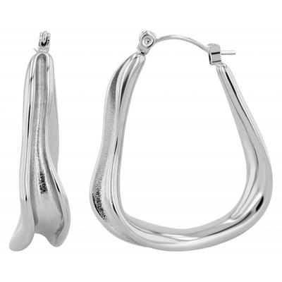 Paar Creolen ADELIA´S "Damen Creolen aus Edelstahl", silber, Ohrringe, Damen, Damen, Edelstahl