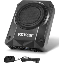 VEVOR Untersitz Auto Subwoofer 800 W 203 mm schlanker Auto Subwoofer mit Stromversorgung, Subsystem mit eingebautem Verstärker, Hoch-/Niedrigpegel-Eingang und Lautstärkeregler für SUVs Lkws