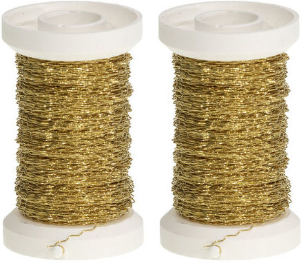 Bouillon-Effektdraht, gold, 2 Spulen à 50 m