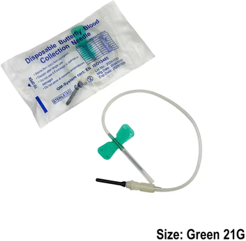 Inspire Curations Veterinary Butterfly Blood Collection Needles For Pet Care & Animal Clinics 50pcs Green 21g