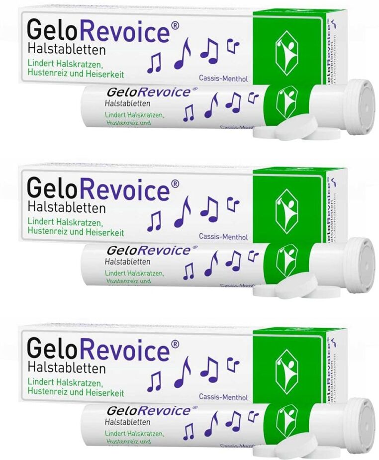 GeloRevoice Halstabletten Cassis Menthol Lutschtabletten 3x20stk