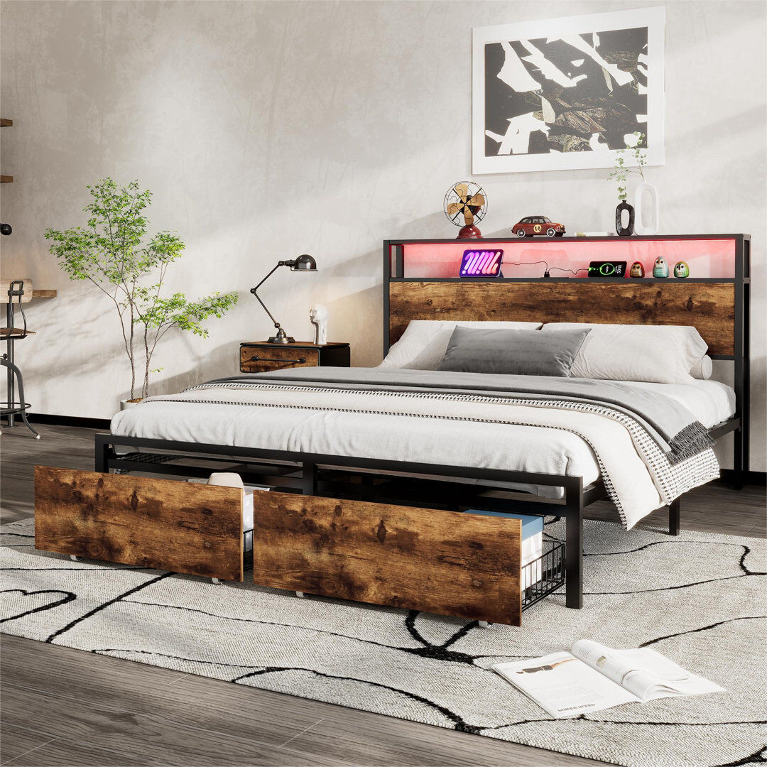 Metro Cocuzzo Single (3') Drawers Bed Frame Brown Double (4'6)