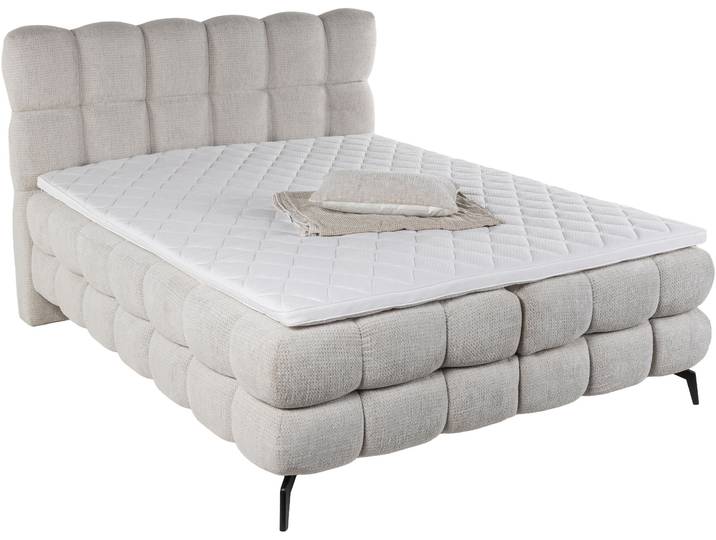Boxspringbett DUOMO beige 180x200cm halbfest