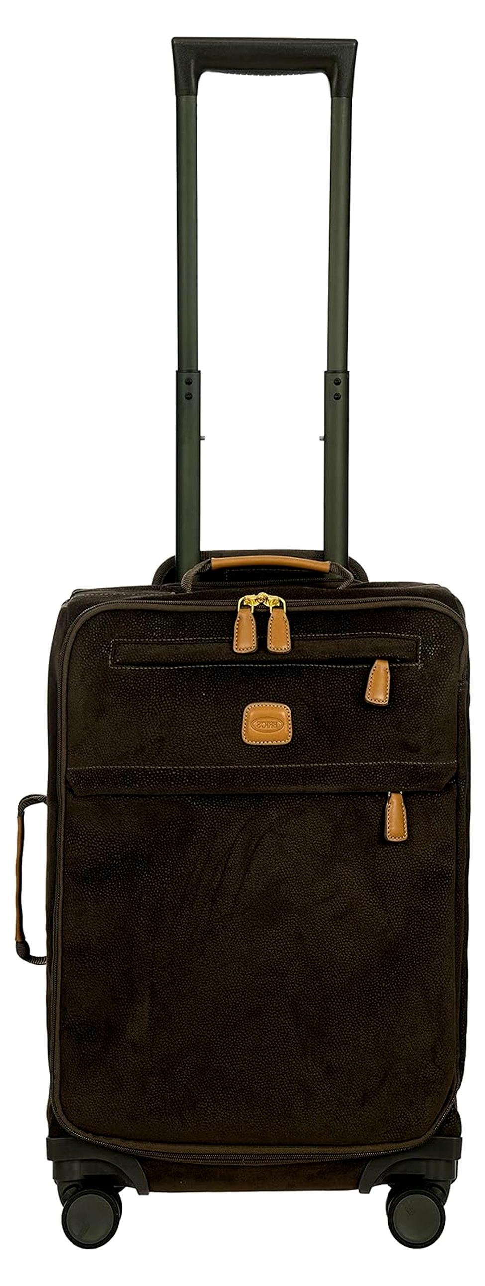 Handgepäck-Trolley aus der Life-Kollektion, 4 Rollen, Wildlederoptik, Maße: 37x55x23, Olive