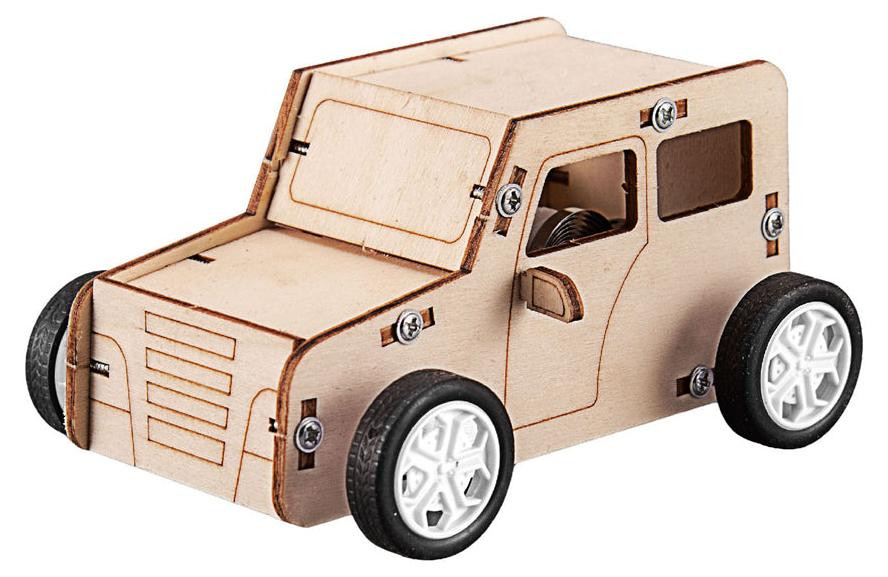 Lobbes Speelgoed Houten bouwpakket auto met trekkoord
