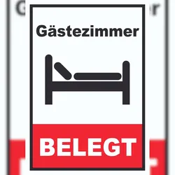 HB-Druck Gästezimmer belegt Schild Zimmer belegt Hochkant A6 (105x148mm)