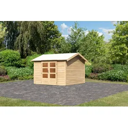 Karibu Gartenhaus Theres 7 - 28mm-304 x 304 cm- naturbelassen
