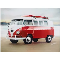 Volkswagen T1 Bulli Kunstdruck 80 x 60 cm Strand limitiert 1H0087799A - 80 x 60 cm