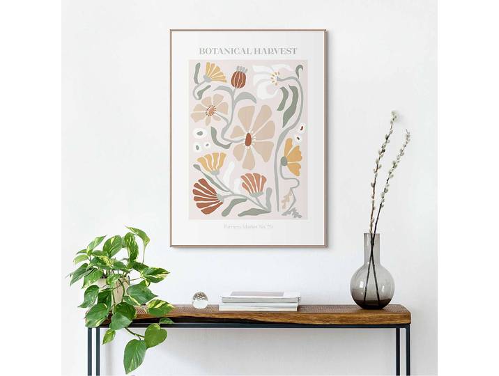 Gerahmtes Bild Botanical Harvest Gerahmtes Holzbild, beschichtet Multicolor/Multicolor 50 x 70 x 2cm